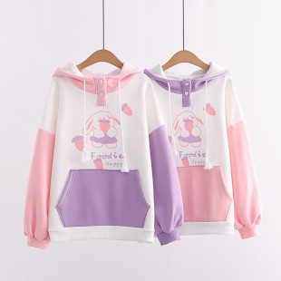 Áo hoodie nữ hình chú thỏ ăn carrot