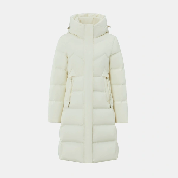 Áo khoác lông vũ nữ có mũ kèm dây rút giữ ấm dễ phối đồ