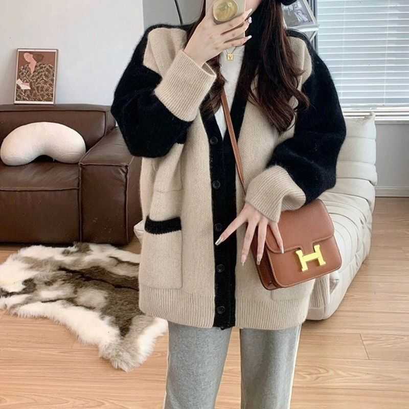 Áo khoác cardigan dệt kim mới mùa thu đông