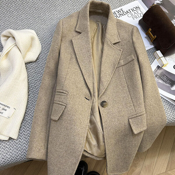 Áo khoác blazer nữ vải dạ lót bông dày dặn giữ ấm mùa thu...