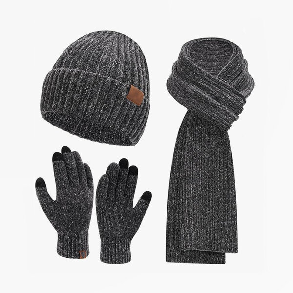 Bộ 3 món mũ len, khăn choàng cổ và găng tay nam giữ ấm mùa đông
