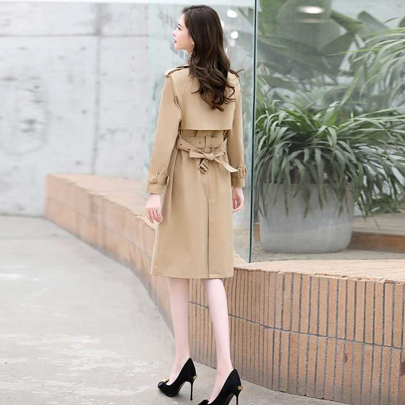 Áo khoác măng tô nữ kèm đai áo