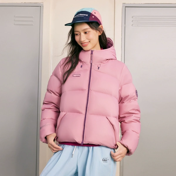 Áo khoác phao lông vũ nữ dáng ngắn mùa đông phong cách năng...