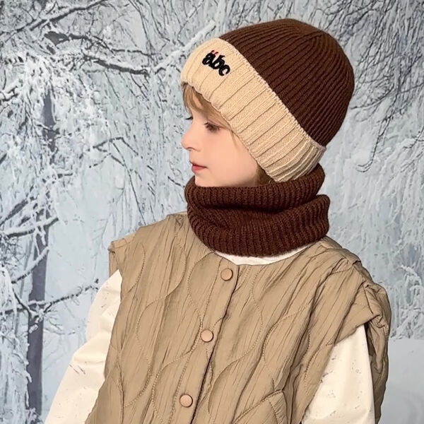 Bộ mũ len chụp đầu kèm khăn ống và găng tay bé trai, giữ ấm,...