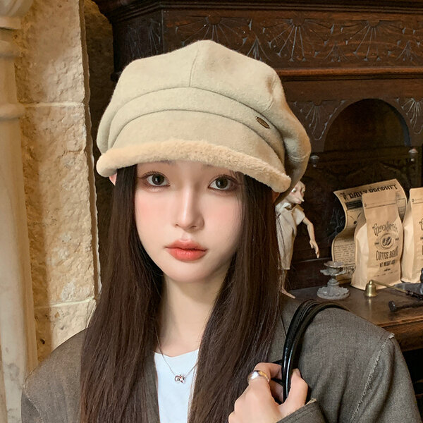 Mũ nồi nữ sang trọng, lông mềm, vành nhỏ giữ ấm trời mùa...
