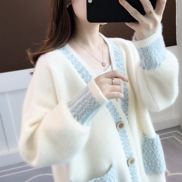 Áo khoác len cardigan nữ dệt kim
