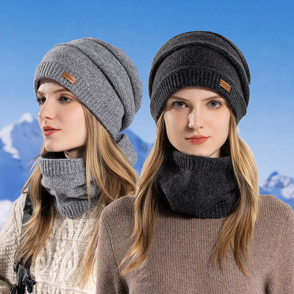 Bộ mũ len, khăn quàng cổ nữ mùa đông ấm áp 