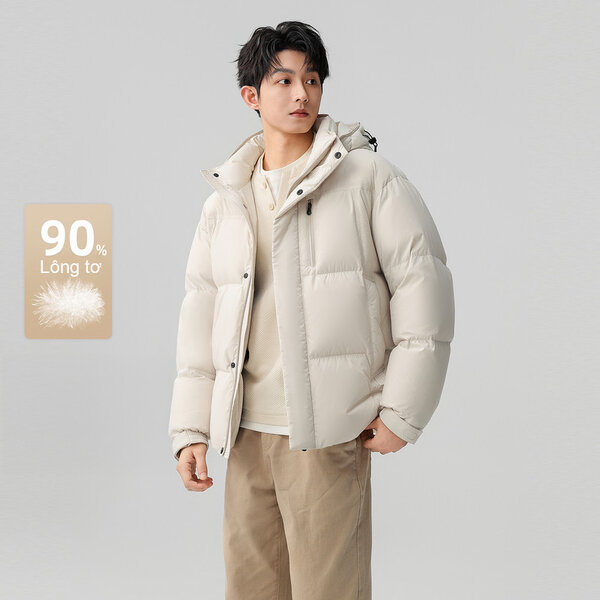 Áo khoác phao lông vũ nam dáng ngắn chống lạnh giữ ấm mùa đông