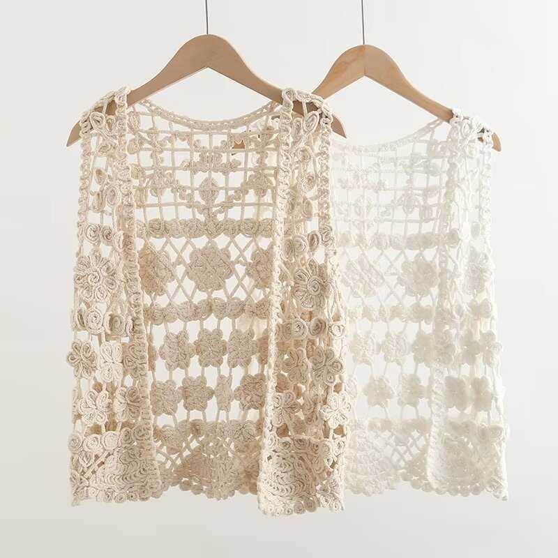 Áo len nữ không tay cổ chữ V