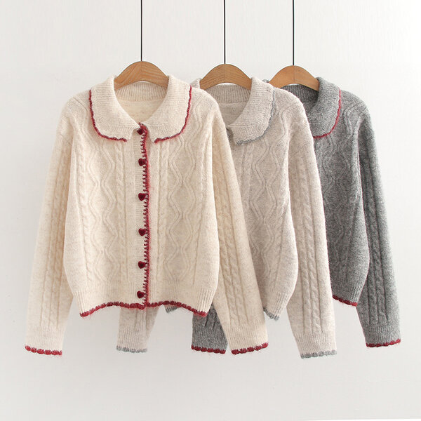 Áo khoác len cardigan nữ phong cách Nhật Bản, học đường ngọt...