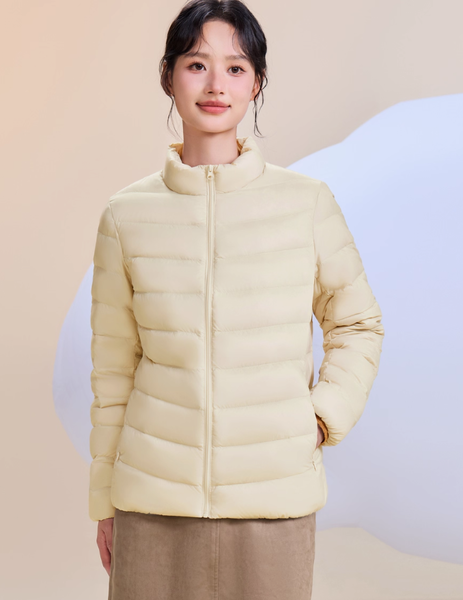 Áo khoác phao lông vũ nữ cổ đứng giữ ấm mùa đông
