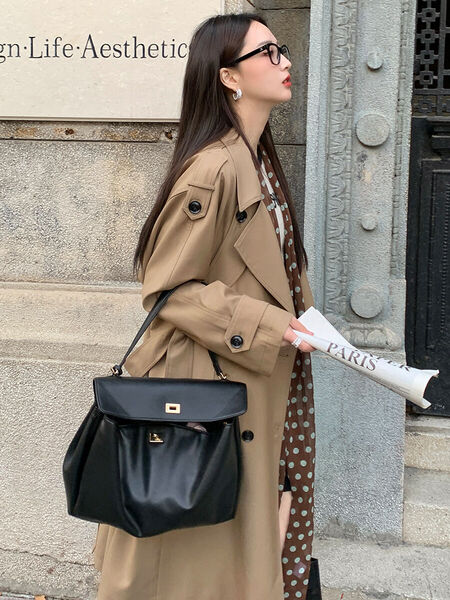 Áo khoác măng tô nữ dáng trung dài phù hợp mùa thu đông